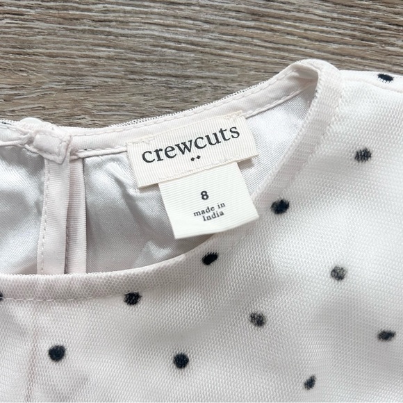 Crewcuts J. Crew Girls Tulle Party Holiday Dress Sz 8 Off White Black Polka Dots - Picture 4 of 10